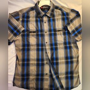 2000's Y2K Airwalk Old School Men's Plaid Short Sleeve Button-up Shirt size XL